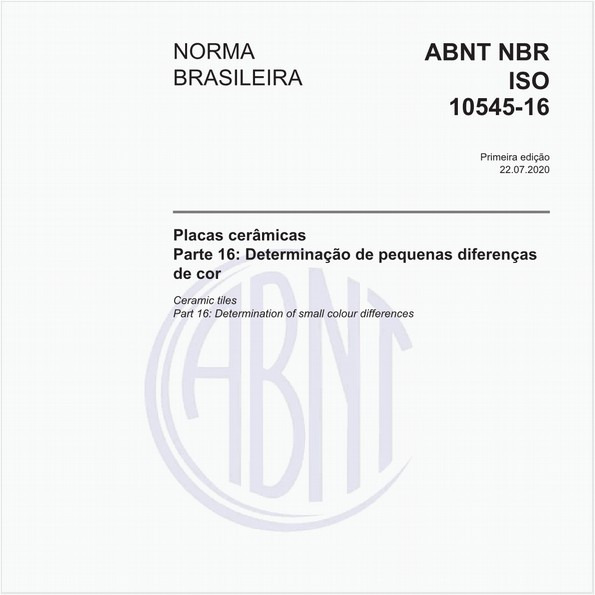 Placas cerâmicas - Parte 16: Determinação de pequenas diferenças de cor
