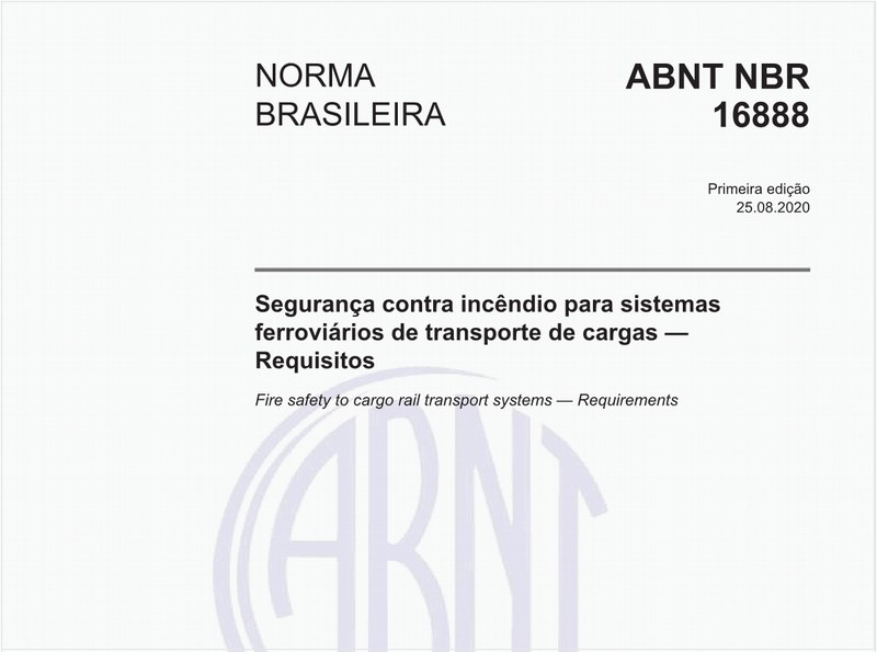Segurança contra incêndio para sistemas ferroviários de transporte de cargas — Requisitos