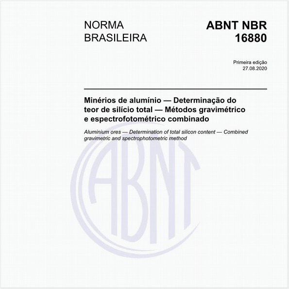 Minérios de alumínio — Determinação do teor de silício total — Métodos gravimétrico e espectrofotométrico combinado