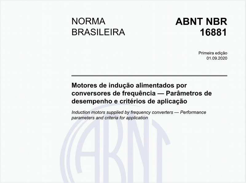 Motores de indução alimentados por conversores de frequência — Parâmetros de desempenho e critérios de aplicação