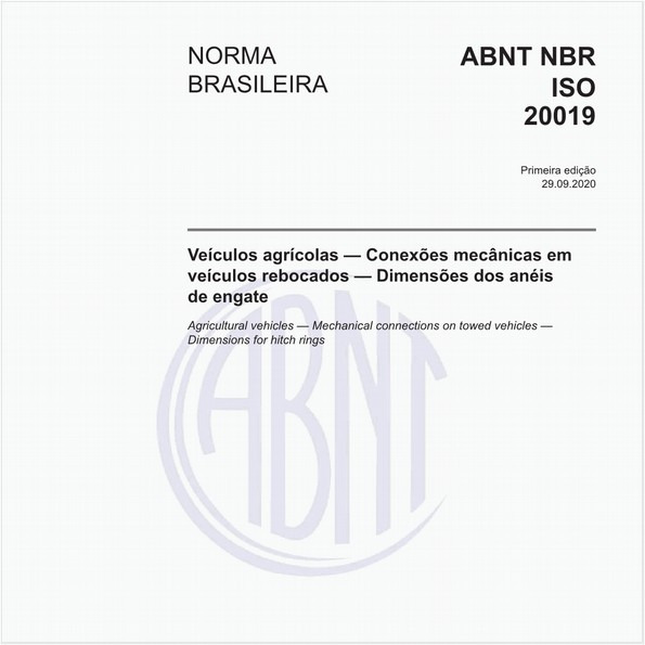 Veículos agrícolas — Conexões mecânicas em veículos rebocados — Dimensões dos anéis de engate