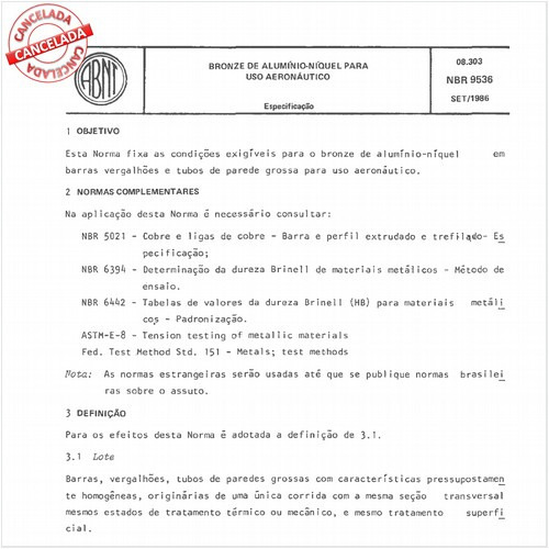 Bronze de alumínio-níquel para uso aeronáutico