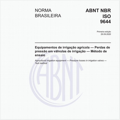 Equipamentos de irrigação agrícola — Perdas de pressão em válvulas de irrigação — Método de ensaio