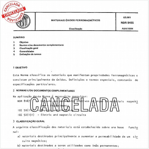 Materiais óxidos ferromagnéticos
