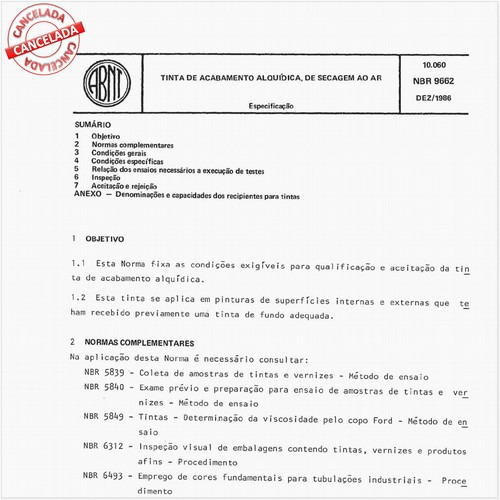 Tinta de acabamento alquídica, de secagem ao ar