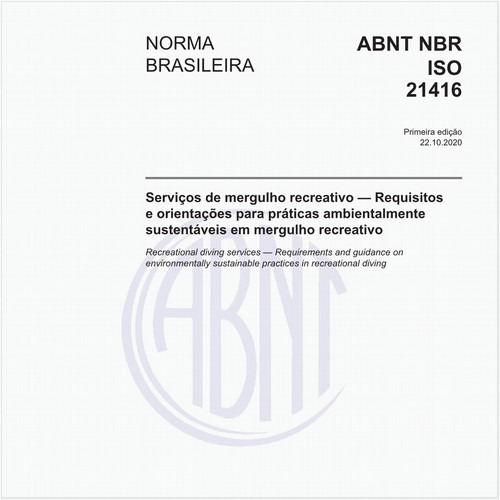 Serviços de mergulho recreativo — Requisitos e orientações para práticas ambientalmente sustentáveis em mergulho recreativo