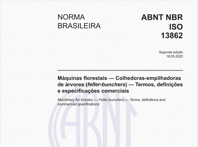 Máquinas florestais - Colhedoras-empilhadoras de árvores (feller-bunchers) - Termos, definições e especificações comerciais
