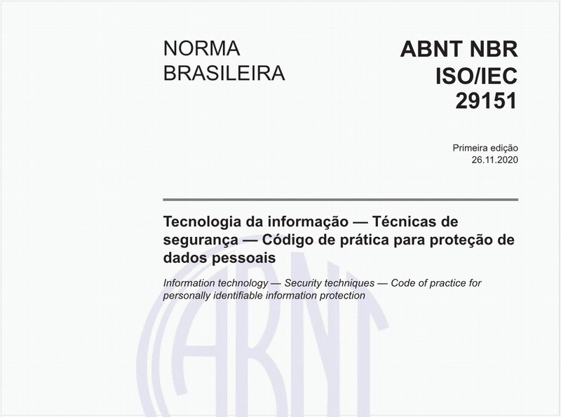 Tecnologia da informação - Técnicas de segurança - Código de prática para proteção de dados pessoais