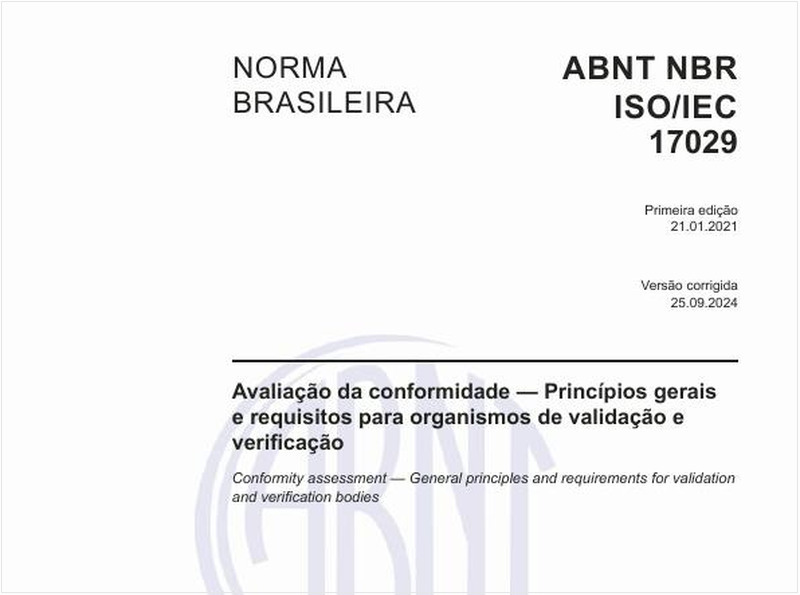 Avaliação da conformidade - Princípios gerais e requisitos para organismos de validação e verificação