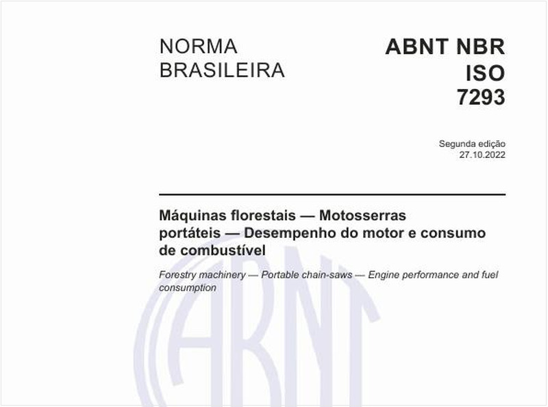 Máquinas florestais - Motosserras portáteis - Desempenho do motor e consumo de combustível