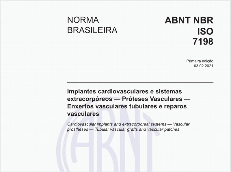 Implantes cardiovasculares e sistemas extracorpóreos - Próteses Vasculares - Enxertos vasculares tubulares e reparos vasculares