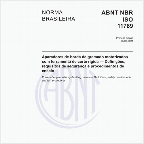 Aparadores de borda de gramado motorizados com ferramenta de corte rígida - Definições, requisitos de segurança e procedimentos de ensaio