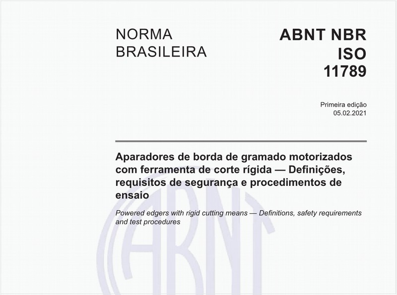 Aparadores de borda de gramado motorizados com ferramenta de corte rígida - Definições, requisitos de segurança e procedimentos de ensaio