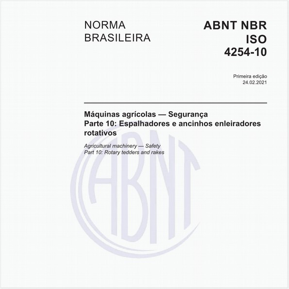 Máquinas agrícolas - Segurança - Parte 10: Espalhadores e ancinhos enleiradores rotativos