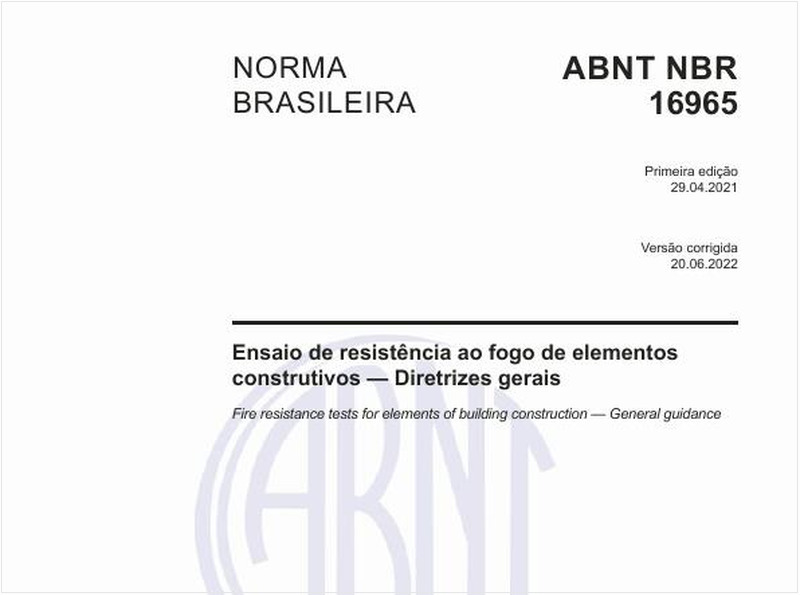 Ensaio de resistência ao fogo de elementos construtivos - Diretrizes gerais