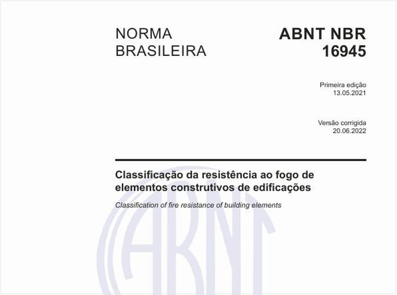 Classificação da resistência ao fogo de elementos construtivos de edificações