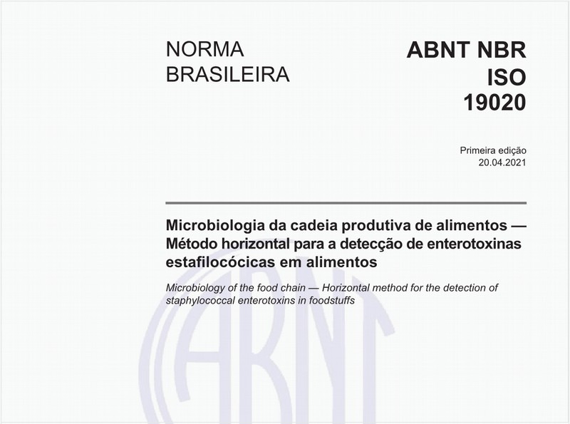 Microbiologia da cadeia produtiva de alimentos - Método horizontal para a detecção de enterotoxinas estafilocócicas em alimentos