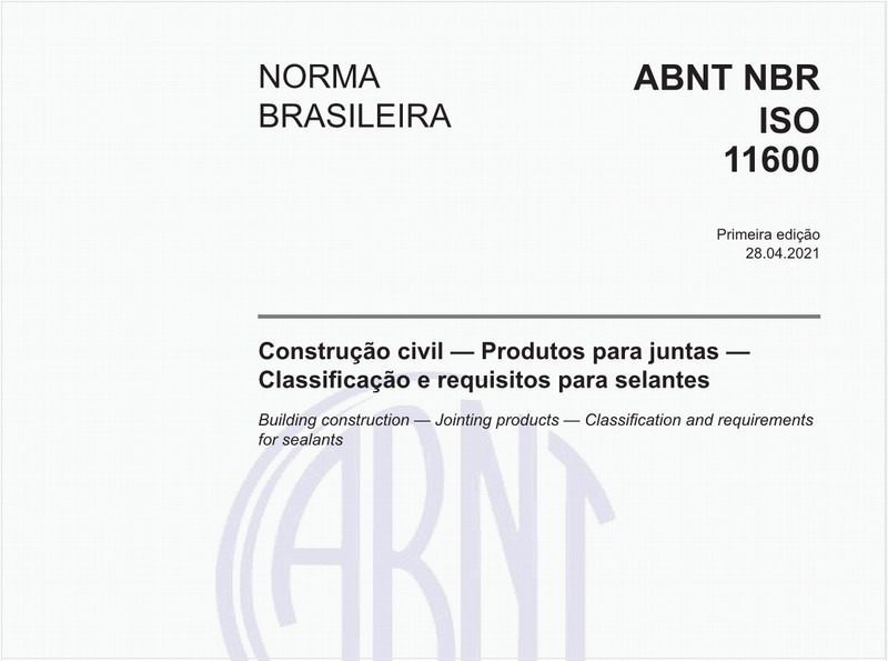 Construção civil - Produtos para juntas - Classificação e requisitos para selantes