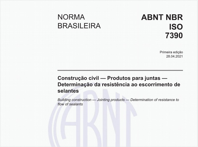 Construção civil - Produtos para juntas - Determinação da resistência ao escorrimento de selantes