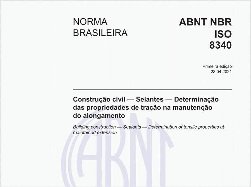 Construção civil - Selantes - Determinação das propriedades de tração na manutenção do alongamento