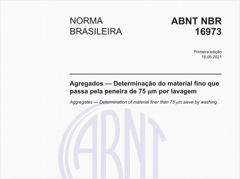 Agregados - Determinação do material fino que passa pela peneira de 75 µm por lavagem