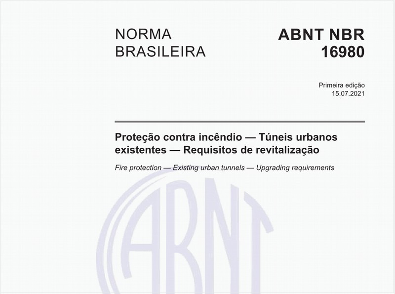 Proteção contra incêndio - Túneis urbanos existentes - Requisitos de revitalização