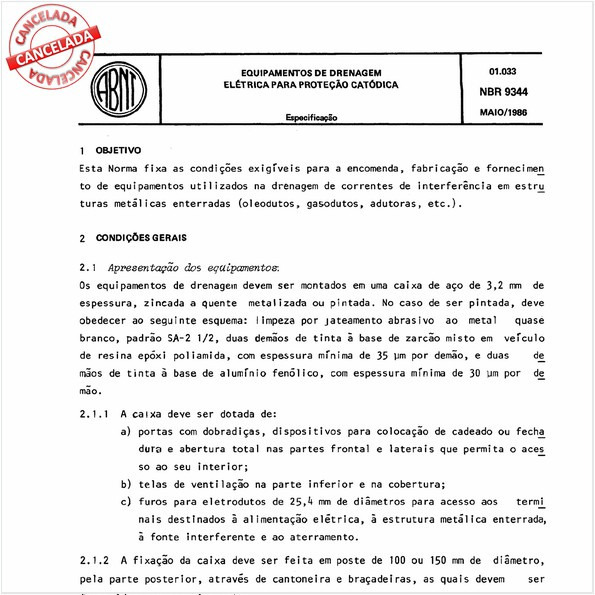 Equipamentos de drenagem elétrica para proteção catódica