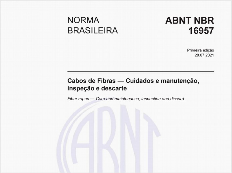 Cabos de Fibras — Cuidados e manutenção, inspeção e descarte