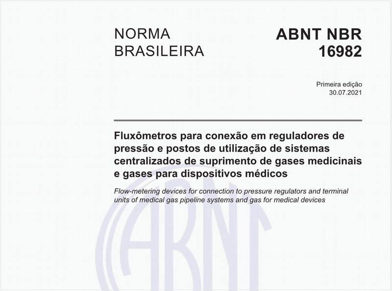 Fluxômetros para conexão em reguladores de pressão e postos de utilização de sistemas centralizados de suprimento de gases medicinais e gases para dispositivos médicos