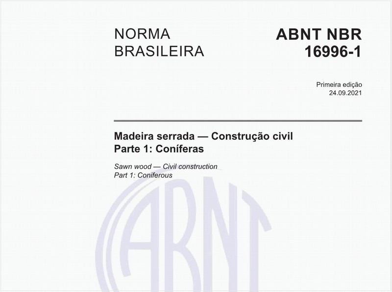 Madeira serrada - Construção civil - Parte 1: Coníferas