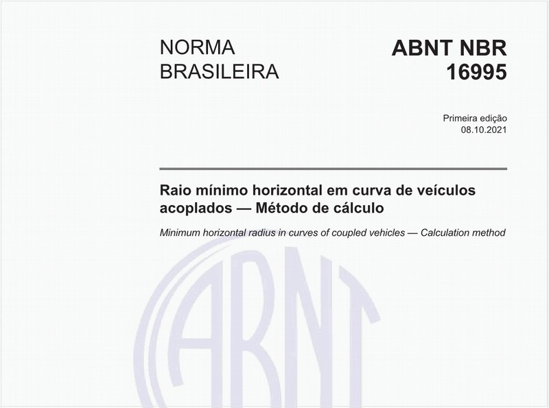 Raio mínimo horizontal em curva de veículos acoplados - Método de cálculo