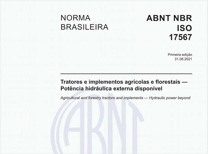 Tratores e implementos agrícolas e florestais - Potência hidráulica externa disponível