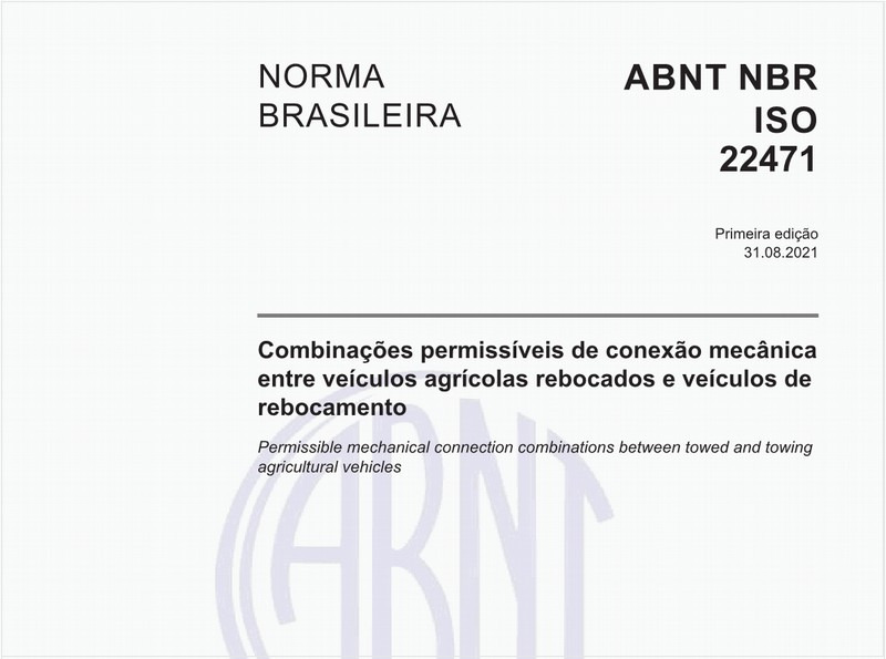 Combinações permissíveis de conexão mecânica entre veículos agrícolas rebocados e veículos de rebocamento