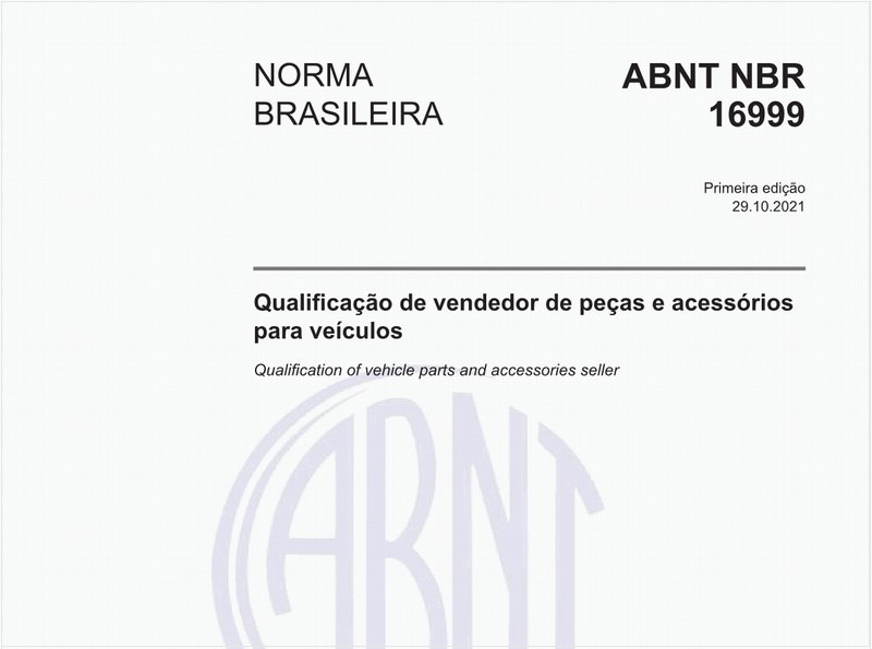Qualificação de vendedor de peças e acessórios para veículos