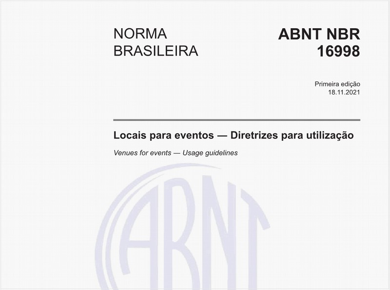 Locais para eventos - Diretrizes para utilização
