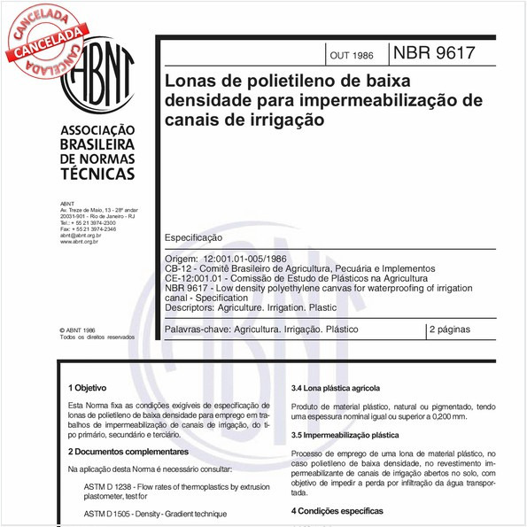 Lonas de polietileno de baixa densidade para impermeabilização de canais de irrigação