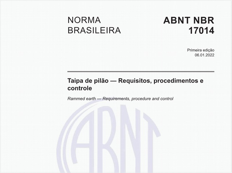 Taipa de pilão — Requisitos, procedimentos e controle