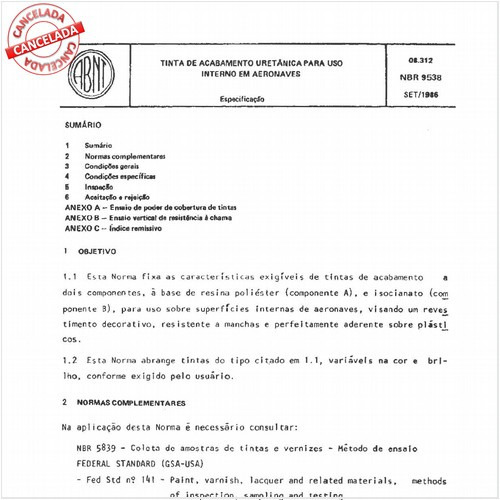Tinta de acabamento uretânica para uso interno em aeronaves