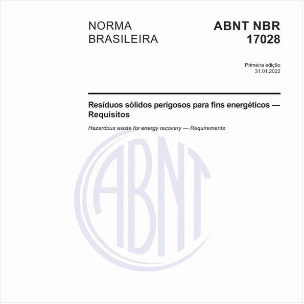 Resíduos sólidos perigosos para fins energéticos — Requisitos