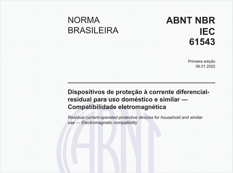 Dispositivos de proteção à corrente diferencial-residual para uso doméstico e similar — Compatibilidade eletromagnética