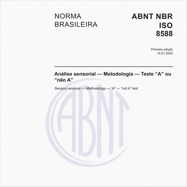 Análise sensorial — Metodologia — Teste “A” ou “não A”