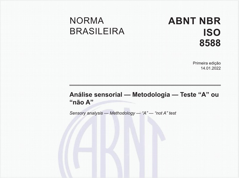 Análise sensorial — Metodologia — Teste “A” ou “não A”