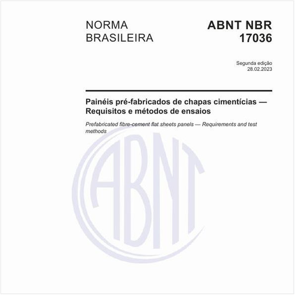 Painéis pré-fabricados de chapas cimentícias — Requisitos e métodos de ensaios