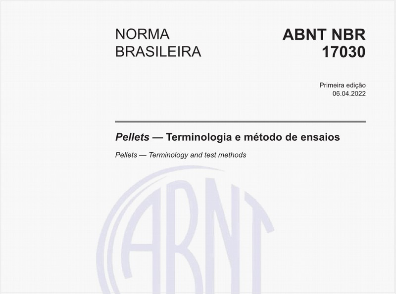Pellets - Terminologia e método de ensaios