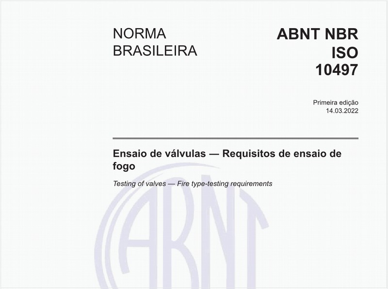 Ensaio de válvulas - Requisitos de ensaio de fogo