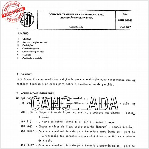 Conector terminal de cabo para bateria chumbo-ácido de partida