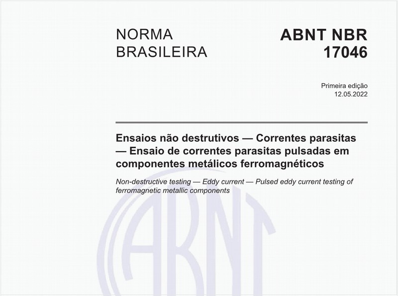 Ensaios não destrutivos - Correntes parasitas - Ensaio de correntes parasitas pulsadas em componentes metálicos ferromagnéticos