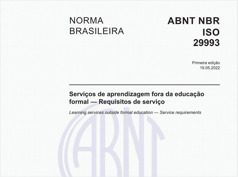 Serviços de aprendizagem fora da educação formal - Requisitos de serviço