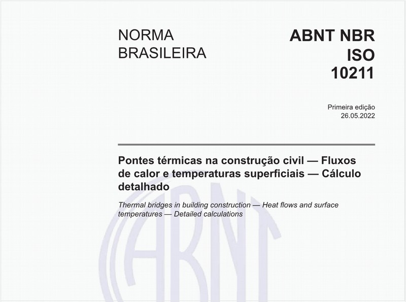 Pontes térmicas na construção civil - Fluxos de calor e temperaturas superficiais - Cálculo detalhado