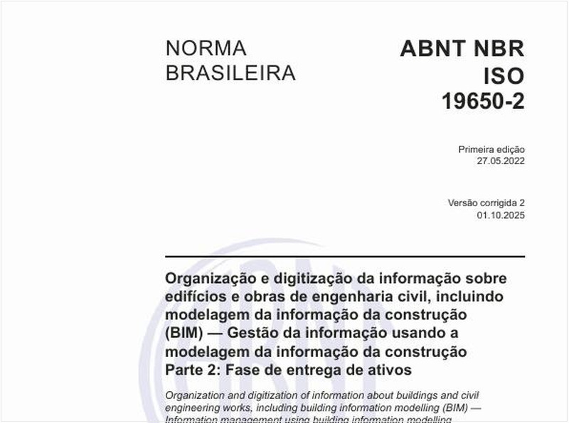 Organização da informação acerca de trabalhos da construção - Gestão da informação usando a modelagem da informação da construção - Parte 2: Fase de entrega de ativos